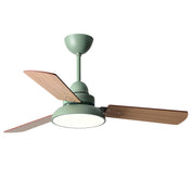 Ceiling Fan with Light and Remote, 48 Inch Solid Wood Blades, Green