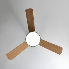 Ceiling Fan with Light and Remote, 48 Inch Solid Wood Blades, Green