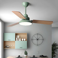 Ceiling Fan with Light and Remote, 48 Inch Solid Wood Blades, Green