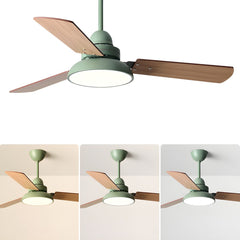 Ceiling Fan with Light and Remote, 48 Inch Solid Wood Blades, Green