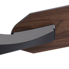 Ceiling Fan with Remote, 5 Brown Wood Blades in Black Metal