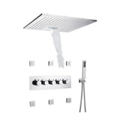Ceiling Mount Shower System, Rough-in Valve, 6 Jets, Brass, Chrome