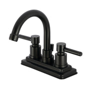 Centerset Bathroom Faucet, Concord, 4-Inch Double Handle in Matte Black