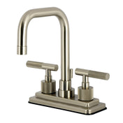 Centerset Bathroom Faucet, Convergent, Double Handle in Brushed Nickel