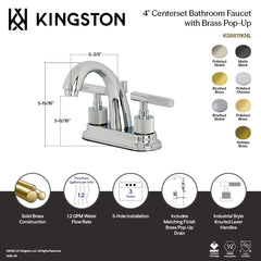 Centerset Bathroom Faucet, Convergent, Double Knurled Handles in Antique Brass