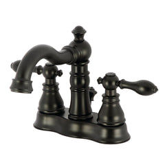 Centerset Bathroom Faucet, Heirloom, 4-Inch Double Handle in Matte Black