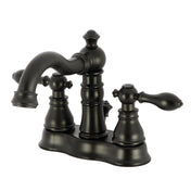 Centerset Bathroom Faucet, Heirloom, 4-Inch Double Handle in Matte Black