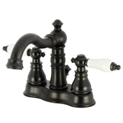 Centerset Bathroom Faucet, Heirloom, 4 Inch Double Handle in Matte Black