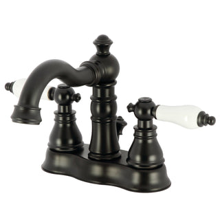 Centerset Bathroom Faucet, Heirloom, 4 Inch Double Handle in Matte Black