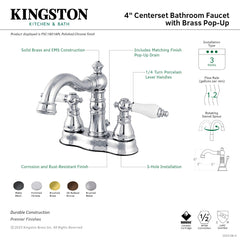 Centerset Bathroom Faucet, Heirloom, 4 Inch Double Handle in Matte Black