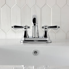 Centerset Bathroom Faucet, Heirloom, Double Handle with Pop-Up in Polished Chrome