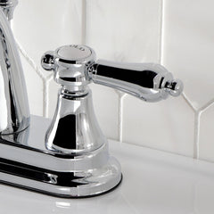 Centerset Bathroom Faucet, Heirloom, Double Handle with Pop-Up in Polished Chrome