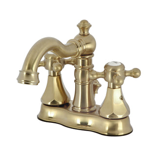 Centerset Bathroom Faucet, Metropolitan, Double Handle in Brushed Brass