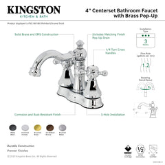 Centerset Bathroom Faucet, Metropolitan, Double Handle in Brushed Brass