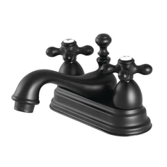 Centerset Bathroom Faucet, Restoration, 4-Inch Double Handle in Matte Black