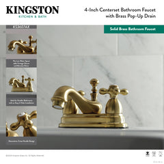 Centerset Bathroom Faucet, Restoration, 4-Inch Double Handle in Matte Black