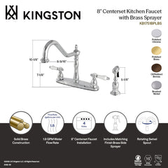Centerset Kitchen Faucet, Bel-Air, Two-Handle 4-Hole 8" in Oil Rubbed Bronze