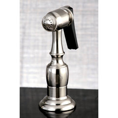 Centerset Kitchen Faucet, Heirloom, Two-Handle with Side Sprayer in Brushed Nickel