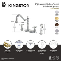 Centerset Kitchen Faucet, Heirloom, Two-Handle with Side Sprayer in Oil Rubbed Bronze