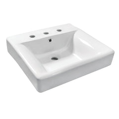 Ceramic Console Sink, NuvoFusion, 3-Hole 8-Inch Widespread in White