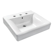 Ceramic Console Sink, NuvoFusion, 3-Hole 8-Inch Widespread in White