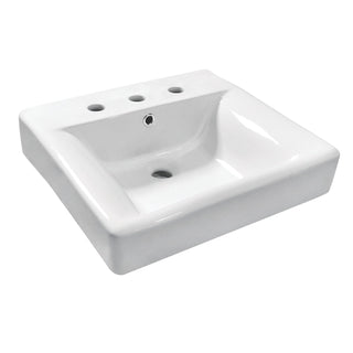 Ceramic Console Sink, NuvoFusion, 3-Hole 8-Inch Widespread in White