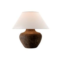 Ceramic Lamp with Off White Linen Cone Shade