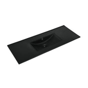 Ceramic Vanity Sink Top, 48 In, Zero Hole in Matte Black