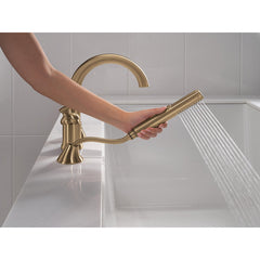 Bonacci Roman Tub Faucet with Hand Shower, Deck Mount Bathtub Faucet, Lumicoat® Champagne Bronze (Valve Not Included) | product photo