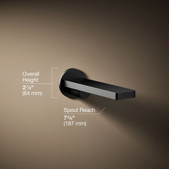 Composed Wall-Mount Tub Spout in Matte Black | product photo