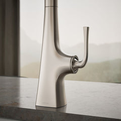 Kohler Graze Pull-Down Single Handle Kitchen Faucet With Three-Function Sprayhead With Accessories | detail photo