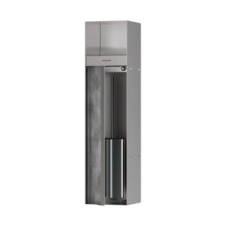 Xtrastoris Rock Recessed Toilet Brush Holder with Toilet Paper Holder & Tileable Door in Brushed Stainless Steel
