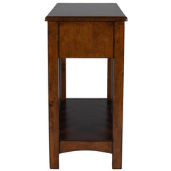 Chairside Table with Drawer and Shelf, Dark Cherry