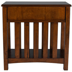 Chairside Table with Drawer and Shelf, Dark Cherry