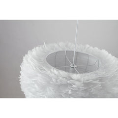 Chandelier, 1-Light Metal Frame with Goose Feather Ball Shade