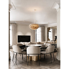 Chandelier, 1-Light Metal Frame with Goose Feather Ball Shade
