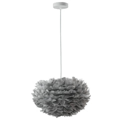 Chandelier, 1-Light Metal Frame with Goose Feather Ball Shade