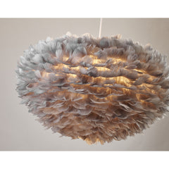 Chandelier, 1-Light Metal Frame with Goose Feather Ball Shade