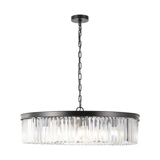 Chandelier, 12-Light Iron Wagon Wheel with Clear Crystals