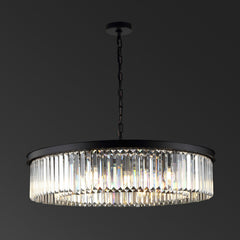Chandelier, 12-Light Iron Wagon Wheel with Clear Crystals