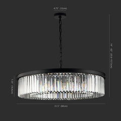 Chandelier, 12-Light Iron Wagon Wheel with Clear Crystals