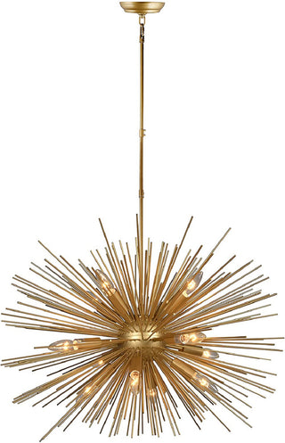 Chandelier, 12-Light Sphere Design with Gold Finish