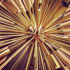 Chandelier, 12-Light Sphere Design with Gold Finish