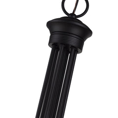 Chandelier, 12-Light Two-Tier, Black Metal with Chain Downrod