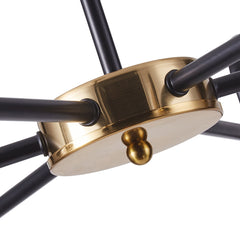 Chandelier, 12-Light with White Glass Shades in Gold Finish