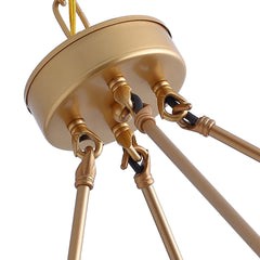 Chandelier, 28-Light Metal with Two Wagon Wheel Tiers, Gold