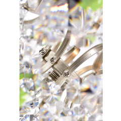 Chandelier, 3-Light Iron with Crystal Accents in Brushed Champagne