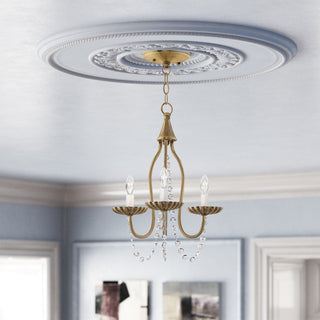 Chandelier, 3-Light Steel Frame with Crystal Accents in Silver