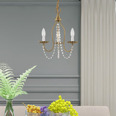 Chandelier, 3-Light Steel Frame with Crystal Accents in Silver