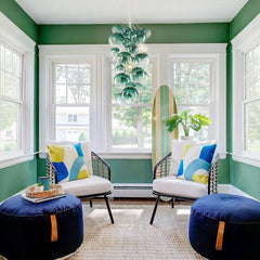 Chandelier, 3-Light with Glass Bubble Shades in White
